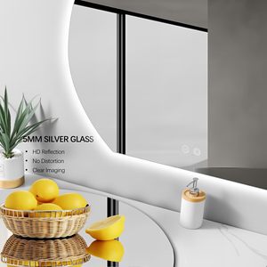 CF taille personnalisée <span class=keywords><strong>bain</strong></span> demi-lune <span class=keywords><strong>rond</strong></span> miroirs <span class=keywords><strong>de</strong></span> maquillage Anti-buée 3 couleurs réglable décor <span class=keywords><strong>salle</strong></span> <span class=keywords><strong>de</strong></span> <span class=keywords><strong>bain</strong></span> mur intelligent <span class=keywords><strong>miroir</strong></span> LED - Product Image 4
