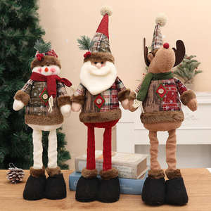 <span class=keywords><strong>Reno</strong></span> Reciclable Ecológico, Animal de Peluche, Navidad, Lino Retro, Nieve, Plaid, Muñeca Elástica, Decoraciones Navideñas - Product Image 1