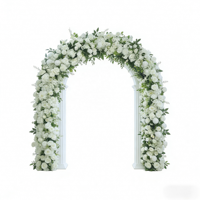 Arche de fleurs artificielles de luxe personnalisée blanche et verte, 6 pieds, 8 pieds, pour mariage, anniversaire, baby shower, décoration de fête, rose, pivoine