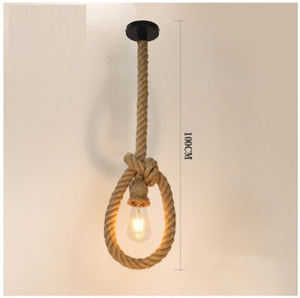 Ayarlanabilir yükseklik uzunluğu sarkıt aydınlatma çift kafa kenevir halat örgülü kordon tek tek E27/E26 kafa kenevir kordon lamba tutucu vida - Product Image 5