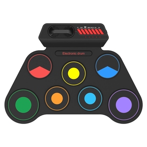Wholesale Portable Hand Roll‑up <b>Drum</b> Kit 7 Pads Silicone Electronic <b>Drum</b> Set With Foot Pedals <b>For</b> Kids Music Education - Product Image 1