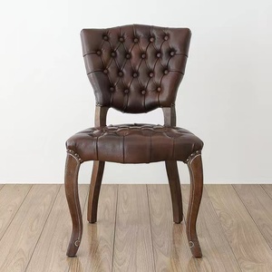 Vente en gros de chaises de salon vintage en bois PU avec dossier en cuir louis pour Restaurant d'hôtel - Product Image 4