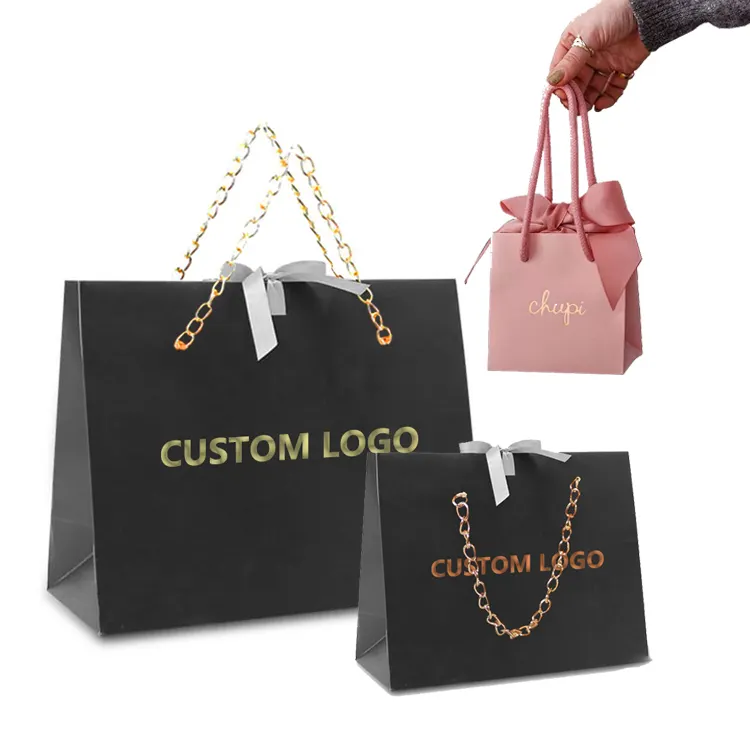Personalized extra large retail carry packaging bag custom printing white fashion luxury boutique paper shopping bags with logos