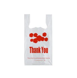 친환경 투명 슈퍼마켓 실시 쇼핑 티셔츠 비닐 봉지 롤 개인화 된 로고 PE 시장 가방