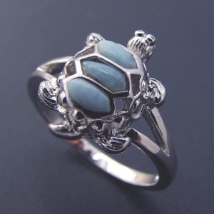 925 En Argent Sterling Larimar <span class=keywords><strong>Mer</strong></span> Vie Bijoux Nayural Bleu Larimar Argent Anneau <span class=keywords><strong>de</strong></span> Tortue - Product Image 1