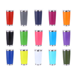 Mug de voyage isotherme à double paroi 20 oz avec logo personnalisé, revêtement poudré, gobelet de fête en acier inoxydable pour gravure laser - Product Image 5