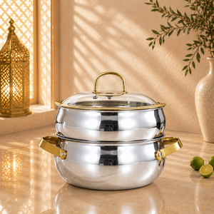 Gold Luxury 304 Stainless Steel Cookwareware Set, Three-layer Steel Design with Glass Lid and <strong>Non</strong> <strong>Stick</strong> <strong>Pot</strong> - Product Image 5