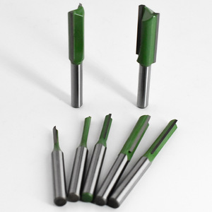 Green Straight Milling Cutter 7 Pc Set 1/4 Shank Carbide 2 Flutes For Woodworking Cnc Machining Center - Product Image 4