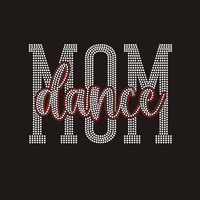 Motif thermocollant personnalisé pour maman de danseuse, avec strass et effet bling, pour vêtements d'équipe