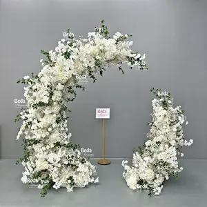 Beda ดีไซน์ที่ดีที่สุดโซฟาตกแต่งงานแต่งงานโรงงาน DIY ขายส่งดอกไม้ประดิษฐ์คุณภาพสูงฉากหลังการจัดเวทีสีชมพู