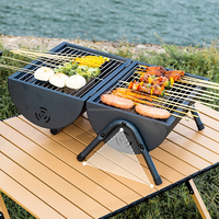 Barbecue à charbon de bois portable gril de barbecue extérieur de table pour RV voyage Camping pique-niques Patios arrière-cours plages