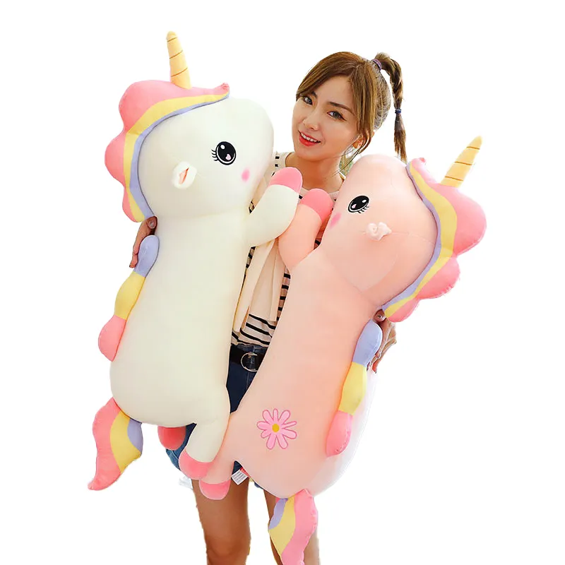 Unicorno arcobaleno imbottito cuscino per dormire peluche 45 cm piccolo Pony regalo per bambini decorazione della stanza della ragazza giocattoli morbidi