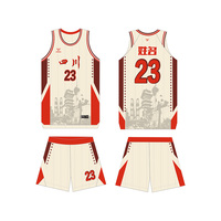 Seragam Basket Sublimasi Logo Kustom Grosir Unisex Bahan Bernapas Cepat Kering Jersey Celana Pendek Pakaian Tim OEM 100% Poliester