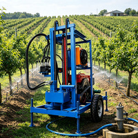 Machine de forage de puits d'eau 150m, plateforme hydraulique diesel avec niveleuse à pattes pour projets de déshydratation en construction