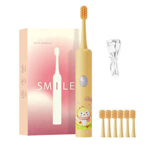 Nouvelle brosse à dents électrique sonique rechargeable pour adultes avec petit embout souple, étanche IPX7, motif dessin animé - Product Image 4