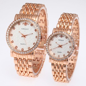 Amantes de la moda caliente relojes hombres y mujeres Casual correa de acero inoxidable cuarzo cristal diamante reloj de pulsera pareja reloj regalos - Product Image 3