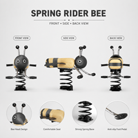 Balançoire à ressort pour enfants Bee Spring Rider, jouet à bascule en bois pour l'extérieur, idéal pour les équipements de jardin d'enfants et de parcs.