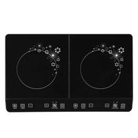 Panneau Microlite 3500W plaque de cristal noir 2 brûleurs cuisinière à Induction électrique polie pour soupe ragoût Hotpot vapeur