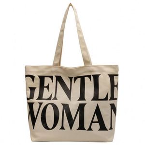 Large Capacity Letter All Seasons <b>Canvas</b> Tote Strap Bag Spring Summer Fashion Design Printed Printing Pattern Single Shoulder - Product Image 1
