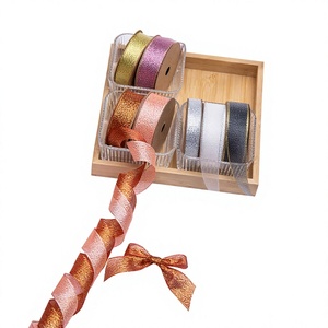 Rubans élégants en organza métallique de 1-1/2 pouces de large, couleur unie scintillante, pour emballage cadeau, nœuds décoratifs, fournitures pour fêtes de mariage - Product Image 3