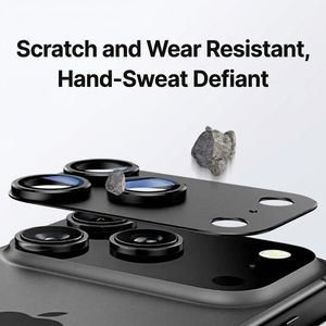 Protection d'objectif d'appareil photo en métal givré pour Apple iPhone 18 Pro Max, 18 Pro, 18 – Film protecteur individuel en forme d'anneau - Product Image 2