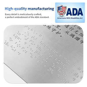 Plaque ADA de signalisation tactile Braille de Grade 2, résistante aux intempéries, en acier inoxydable, pour sentier piétonnier accessible et inclusif dans les parcs municipaux - Product Image 3