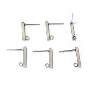 Aretes <span class=keywords><strong>Caseros</strong></span> en Forma de T de Acero Inoxidable con Anillos Colgantes, Accesorios para Hacer Colgantes DIY - Product Image 3