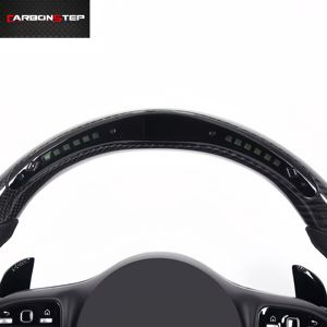 Volante de coche de fibra de carbono y cuero, personalizado, Led, <span class=keywords><strong>2022</strong></span>, para Benz - Product Image 3