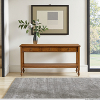 MYHOME Table console de luxe pour villa en bois de chêne massif français avec finition brune Design classique et moderne pour salon et salle à manger