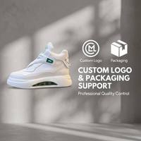 Nouvelles baskets décontractées montantes pour hommes, collection automne 2026, avec amorti pneumatique, fermeture Velcro, empeigne en cuir synthétique, rehaussantes