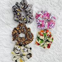 Élastiques à cheveux écologiques en fibre de bambou pour bébés filles, colorés, souples, extensibles, à motifs imprimés