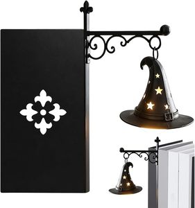 Libreria in Ferro Nero Nicro con Luce di Lettura Bianca Calda, Decorazione LED a Batteria per Halloween - Product Image 3