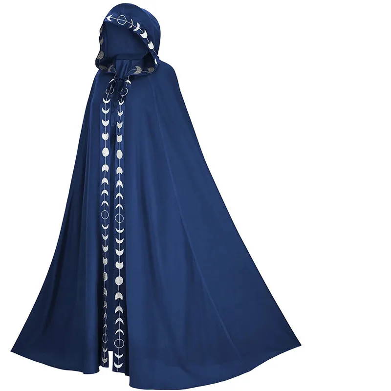 Mantello velluto mantello cappotto giacca Wicca Robe mantello medievale scialle Halloween Opera Cosplay LARP Witch Wizard Costume