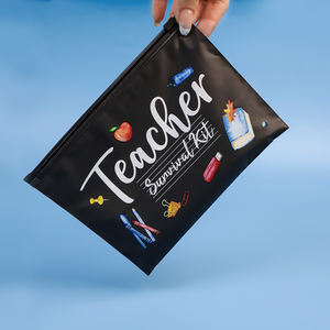 Bolsa de Supervivencia para Maestros, Negra Mate, con Cierre Deslizante CPE, Regalos de Agradecimiento para Maestros, Regreso a Clases, Bolsas de Papelería, Maquillaje y Cosméticos - Product Image 2