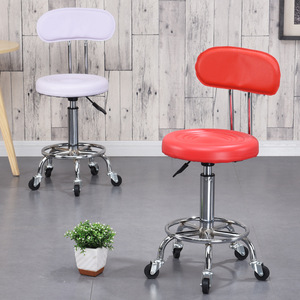Wholesale Discounted Beauty Salon Furniture <b>Adjustable</b> <b>Height</b> Pedicure <b>Stool</b> Technician Chair Backrest PU Leather Barbershop - Product Image 3