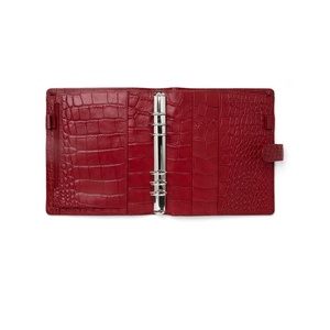 Chất Lượng Cao Phụ Nữ Croc Dây Kéo Túi Máy Tính Xách Tay Kế Hoạch Da Chính Hãng A5 A6 Ngân Sách Sang Trọng 6 Vòng Chất Kết Dính Màu Đỏ - Product Image 2