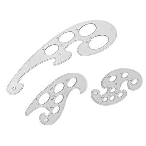 Set di Righelli in Plastica Trasparente Pesante FOSKA con Curva Francese e Bordo Liscio per Disegno, Progettazione e Progetti Artistici - Product Image 1