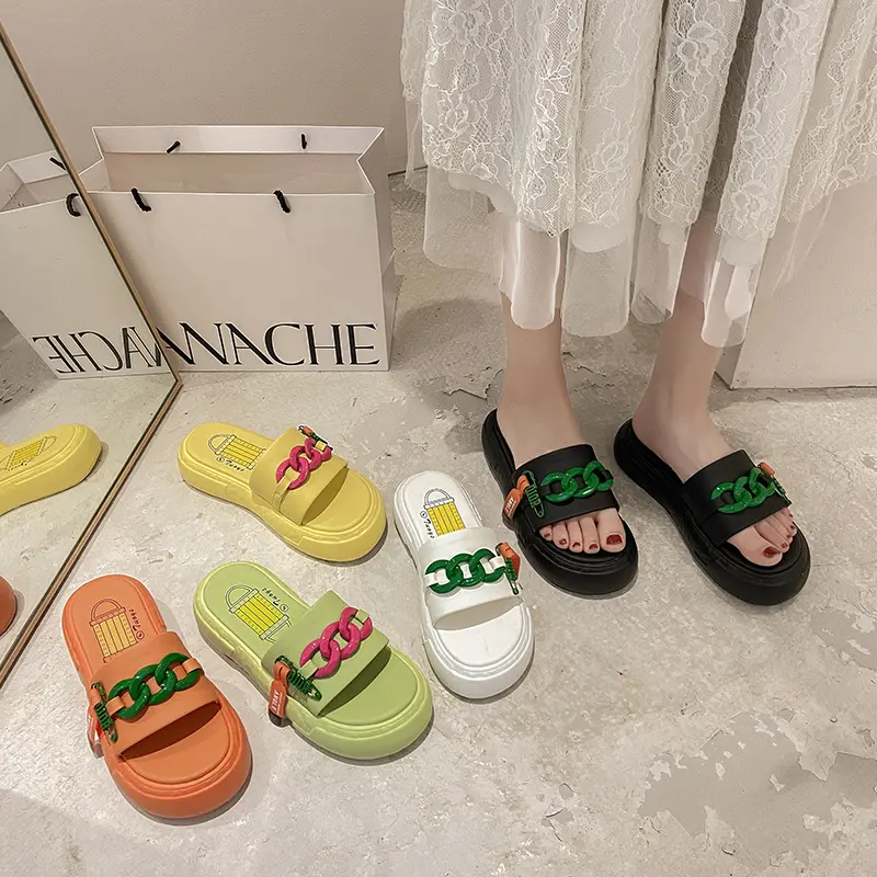 Großhandel Damen Hausschuhe Sommer neue Kette Fee Stil Netz rote Sandalen