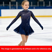 Robe de patinage artistique LIUHUO pour filles et femmes, couleur unie, maille extensible, costume de compétition, tenue de performance JC931