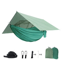 Équipement de camping, hamac léger et portable avec auvent, hamac de camping en nylon adapté à la randonnée et au jardin.