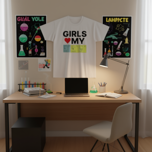 Camiseta de Ciencia y Química con el meme divertido 'Las Chicas Me Encantan', Humor Cringe, Prenda Inapropiada - Product Image 2