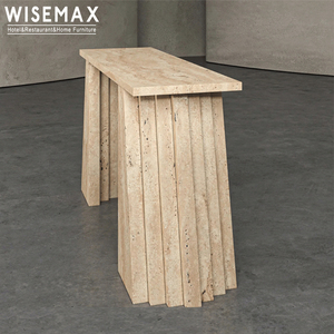 WISEMAX MUEBLES Luz de lujo Sala de estar Pasillo Travertino Entrada larga Mesa de consola de mármol verde natural para el hogar del hotel - Product Image 4