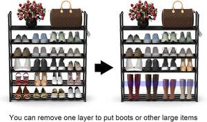 Porte-<span class=keywords><strong>chaussures</strong></span> pliable à 6 couches en fer à haute capacité Aucune installation requise Vitrine à bottes hautes - Product Image 4