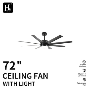 Ventilateur de plafond à LED noir de 72 pouces, grande vitesse de ventilation, réversible, avec lampe et télécommande - Product Image 2