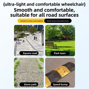 Sedia a Rotelle Pieghevole Portatile per Anziani, Leggera, Ausilio per la Mobilità da Viaggio, Design con Freno a Mano, Carrello Compatto per Anziani - Product Image 4