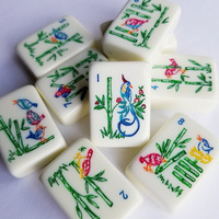 Lot de 165 tuiles de mahjong américaines en acrylique gravées en profondeur, écologiques, motif Nature Mère, modèle MAOJI MJ-072, couleur ivoire, vente en gros OEM personnalisée