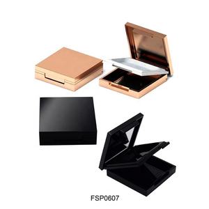 Estuche compacto de dos capas para colorete, empaque personalizado cuadrado para colorete, estuche compacto para base en polvo con espejo - Product Image 1