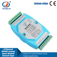 Module d'acquisition d'entrée analogique 4 canaux Huaqingjun RS485 Modbus RTU 4-20mA 4AI pour transmetteur d'humidité