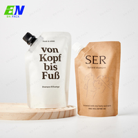 Pochette de recharge en papier kraft écologique sac à bec imprimé numérique personnalisé pour emballage de shampooing et de savon liquide