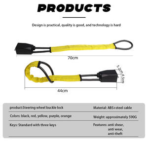 Verrouillage universel antivol <span class=keywords><strong>de</strong></span> voiture <span class=keywords><strong>pour</strong></span> la prévention du vol <span class=keywords><strong>de</strong></span> voiture Verrouillage du volant avec 3 clés <span class=keywords><strong>pour</strong></span> véhicules <span class=keywords><strong>de</strong></span> voiture Camion SUV Van - Product Image 2